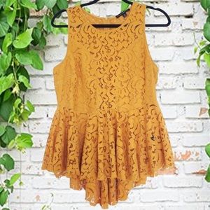 Sleeveless Lace Peplum Top